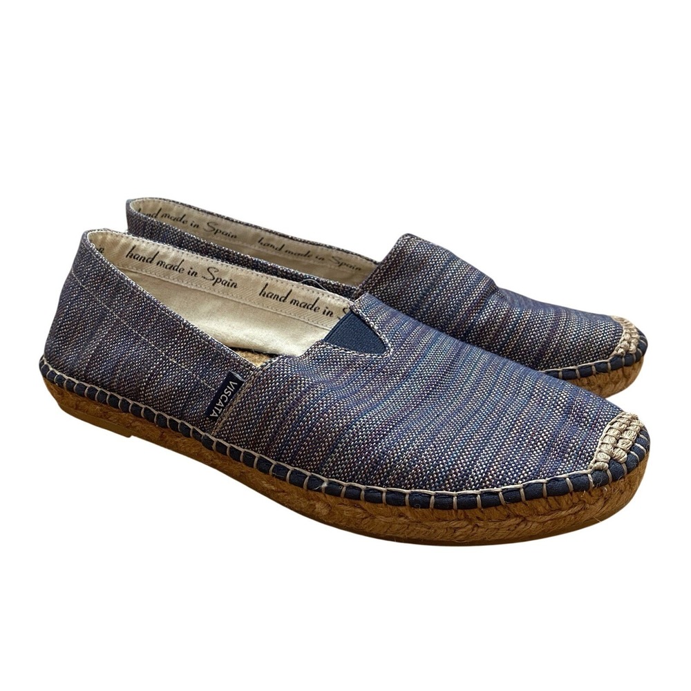 VISCATA Barcelona Canvas Espadrilles Sz 38 Handmade Stripe Multicolor Comfort